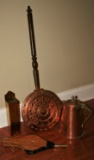 Copper Coal Pan, Copper Pot, Brass Match Holder, Fire Puffer