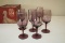 6 Purple Wine Glasses