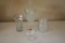 Vase, 3 Glass Containers w/Lids
