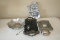 Pewter Trays, Bowl, Cheese Tray, Candle Snuffer, Nut Craker