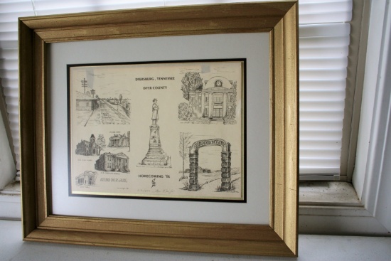Dyer Co Bi-Centinniel Framed and Numbered Print