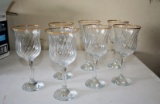 7 Gold Rim Wine Glasses