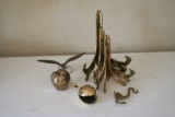 Brass Lot- Plate Easel (4) and Apple