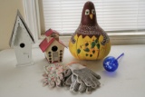 Watering Globe, Turkey Gord, Garden Gloves, Bird Houses