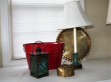 Brass Tray, Lamp, Metal Bin, Lantern, Brass Chest