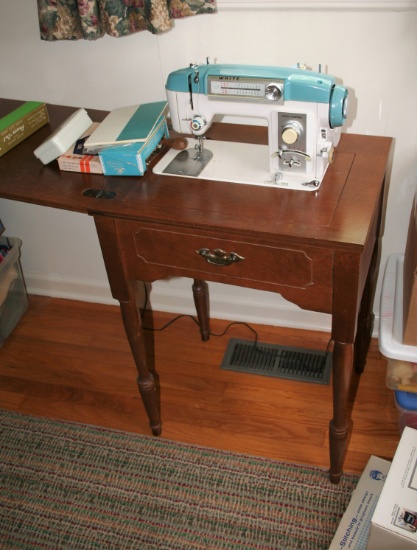 White Sewing Machine Table