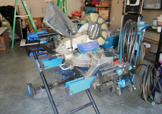 Hitachi Miter Saw with Delta Jobsite Stand