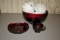 Punch Bowl with 12 Cups and small plate