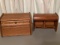 Bread Box and Wooden Display Box with Roll Top Lid