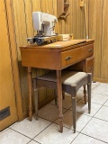 Singer Sewing Machine and Cabinet Sewing Machine with Stool