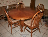 Kitchen Dining Table with 2 Leafs and 6 Chairs