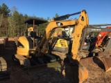 2008 CAT 303.5CCR MINI EXCAVATOR, S# DMY02276, OROPS, RUBBER TRACKS, PUSH BLADE, 12? TOOTH BUCKET,