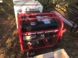 NEW/UNUSED ALL-POWER PORTABLE GENERATOR, 5000 rated, 6000 peak, RECOIL START, RUNS 11 HOURS AT 1/2