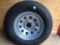 2- NEW ST205/75/15 TIRE AND WHEEL. SILVER MOD WHEEL, 5 LUG