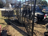 NEW 16? STEEL DRIVEWAY GATE W/POST, DEER SCENE