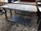 NEW 29? x 58? SHOP TABLE WITH SHELF