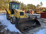 NEW HOLLAND LB75.B LOADER BACKHOE, 4X4, DIESEL ENGINE, EROPS, A/C, HEAT, LOW HOURS