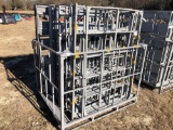 Numerous folding metal crates