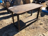 PORTABLE METAL SHOP TABLE, WHEELS