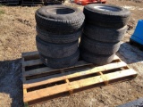 PALLET OF MISC. MOUNTED TRAILER TIRES/WHEELS