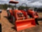 KUBOTA L3800 AG TRACTOR. 4X4. KUBOTA LA524 FRONT END LOADER WITH BUCKET. CANOPY TOP. HOUR METER