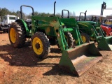 JOHN DEERE 5300 AG TRACTOR. 4X4. JD 540 FRONT END LOADER WITH BUCKET. S/N LV5300E530968. 2232 HOURS