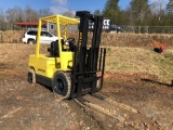 HYSTER H50XM FORKLIFT, S# D177B03497P, 3-STAGE MAST, PNEUMATIC TIRES, 1626 HOURS, DIESEL ENGINE,