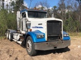 2007 KENWORTH ROAD TRACTOR, CUMMINS ISX ENGINE, 600HP, 18 SPEED TRANS, WET LINE KIT, 46K REARS, AIR