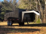 WOMACK 18? GOOSENECK SERVICE TRAILER, 14 COMPARTMENTS, 2-AXLE 8 LUG, DIAMOND PLATED FLOOR, SPRING