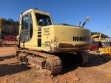 KOMATSU PC100 HYDRAULIC EXCAVATOR. S/N 41854. ENCLOSED CAB. A/C, HEAT. RADIO, CD PLAYER. THUMB. AUX