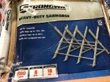 STRONGWAY HEAVY DUTY SAWHORSE. 800LB CAPACITY. HOLDS UP TO 16? LOGS, HANDLES LOGS UP TO 8? LONG