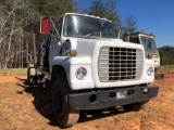 1979 FORD F-800 LOG TRUCK. MANUAL 5 SPEED TRANSMISSION. 55,806 MILES SHOWING. VIN N80CVBE9697