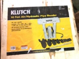 NEW KLUTCH 16 TON AIR/HYDRAULIC PIPE BENDER. 3? CAPACITY