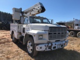 1982 FORD BUCKET TRUCK. VIN 1FDMF60H0CVA47069. MANUAL TRANSMISSION. 15,592 MILES SHOWING.