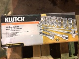 NEW KLUTCH 1? DRIVE, 21PC JUMBO SAE SOCKET SET