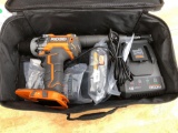 NEW RIDGID 18V 2 SPEED BRUSHLESS HAMMER DRILL WITH CASE AND BATTERY.