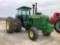 JD 4955 TRACTOR, SN 008439, CAB COLD AIR, 2WD, FRONT WEIGHTS, DUALS, 38 INCH RUBBER, TRIPLE REMOTES,