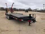 SHOP BUILT 3 AXLE TAG TRAILER, (3) 8K AXLES, H.D. JACK, DOVETAIL W/ SPRING LOADED RAMPS, D-RINGS,