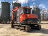 2007 KUBOTA KX080-3 HYDRAULIC EXCAVATOR, ENCLOSED CAB, HEAT, A/C, 2 SPEED, RADIO, PUSH BLADE, RUBBER