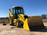 NEW HOLLAND LB90 LOADER BACKHOE, EXTEND-A-HOE, ENCLOSED ENCLOSED CAB, RADIO, 4WD, 24? REAR TOOTH