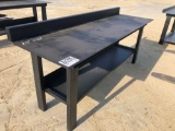 NEW 29 INCH X 90 INCH SHOP TABLE WITH SHELF