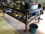4 X 8 HEAVY DUTY SHOP TABLE WITH 6 INCH VICE
