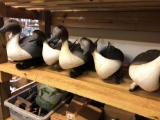 SHELF OF GEESE AND DUCK DECOYS