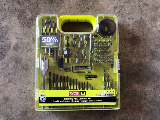 NEW RYOBI 60PC DRILLING & DRIVING KIT