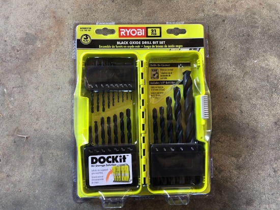 NEW RYOBI 21PC BLACK OXIDE DRILL BIT SET