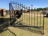 NEW ENTRANCE GATES, MOUNTING POST, HORSE SCENE, 16 FOOT