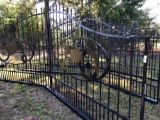 NEW ENTRANCE GATES, MOUNTING POST, TRACTOR SCENE, 16 FOOT