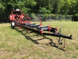 TIMBER KING B20 PORTABLE SAWMILL. SN 2742, GAS POWERED ENGINE. JACK STANDS. HYDRAULIC LOAD.