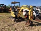 2008 YANMAR VIO17 MINI EXCAVATOR. PUSH BLADE, RUBBER TRACKS. TOOTH BUCKET, HYDRAULIC THUMB. 1841