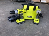 NEW RYOBI 18V DRILL/IMPACT DRIVER WITH CASE, BATTERY, & CHARGER